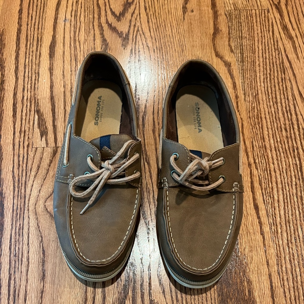 Williams Sonoma Brown Leather Boat Shoes Size 12 M